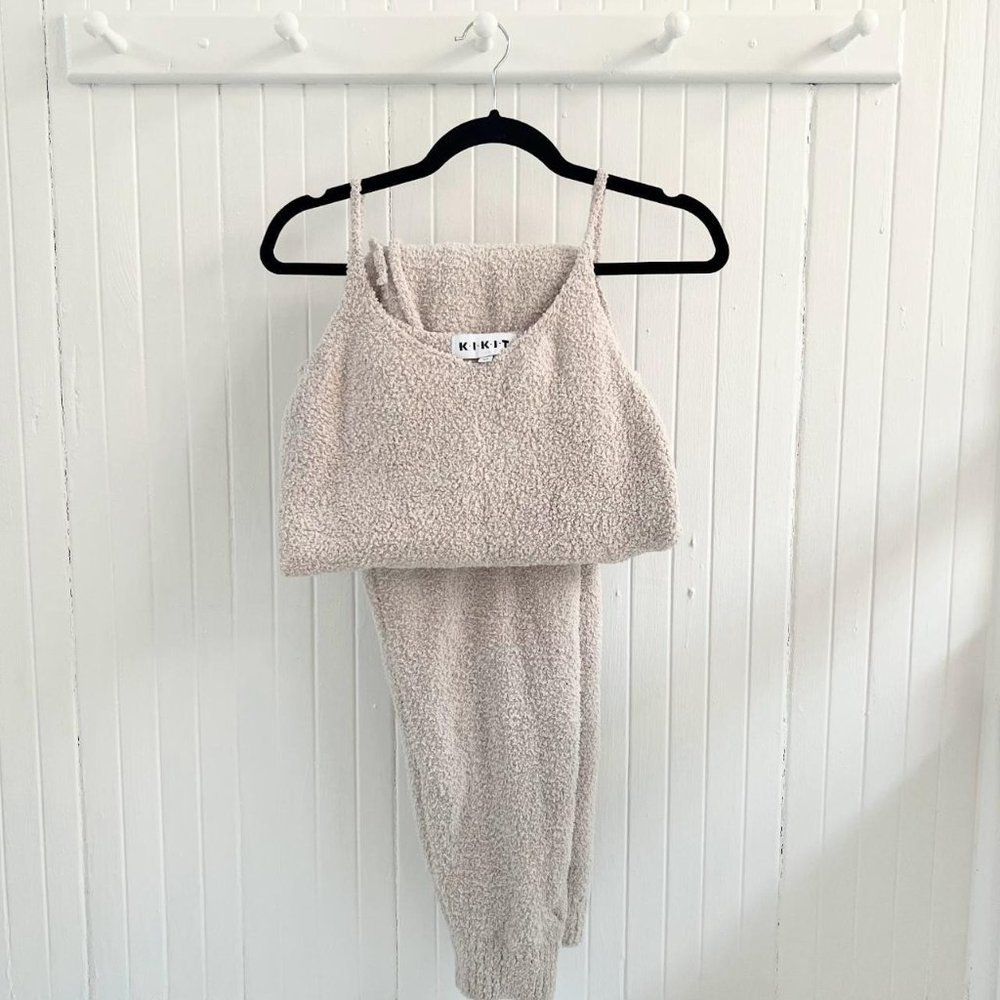 KIKIT Fuzzy Cream Beige Lounge Sleep Set Size M
